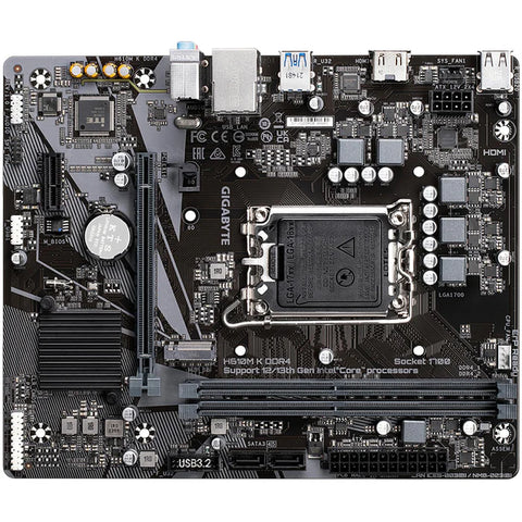 Tarjeta Madre Gigabyte H610M-K DDR4 LGA1700, 1x M.2 PCIe 3.0 Micro ATX Intel Oficina Hogar Ensamble