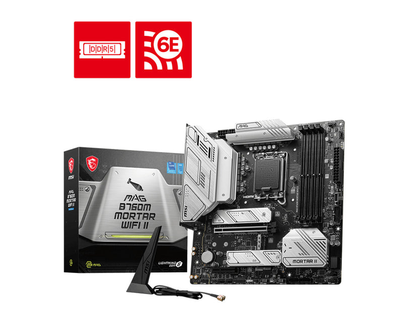 Tarjeta Madre Msi M.2 Pcie 4.0 Ddr5 4X128 (Mag B760M Mortar Wifi II)