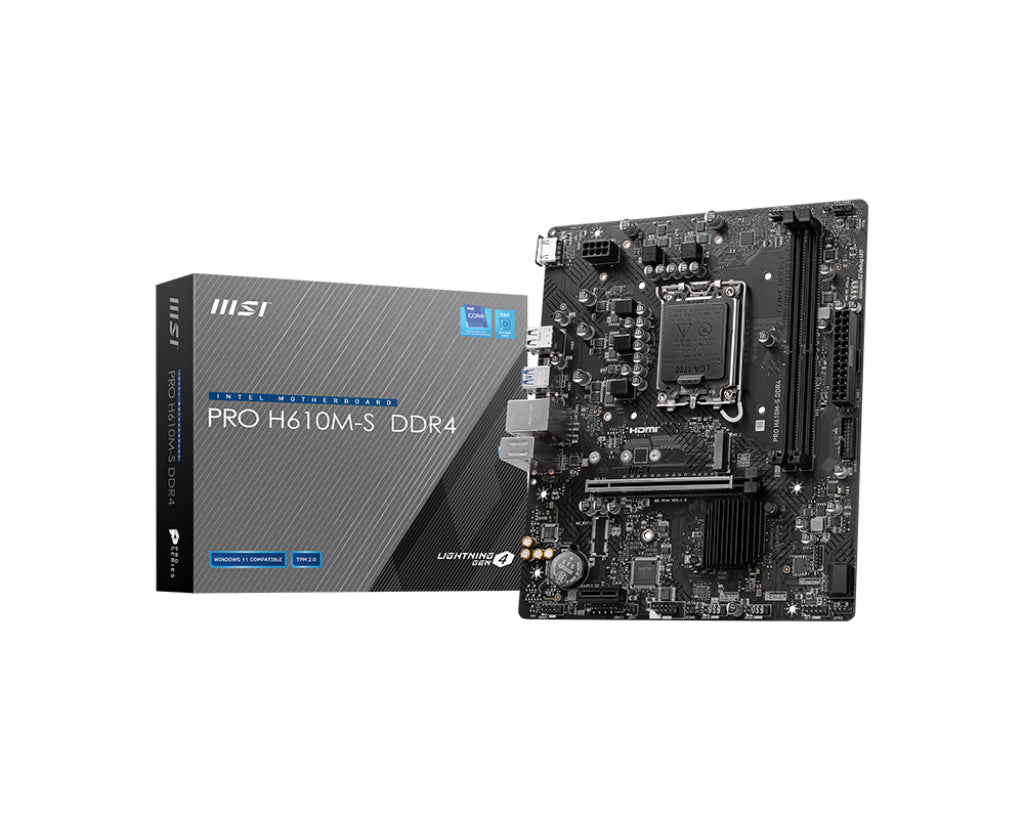 Tarjeta Madre Msi Pro H610M-S Lga Socket 1700 Ddr4 Pci_E1 Pcie 4.0