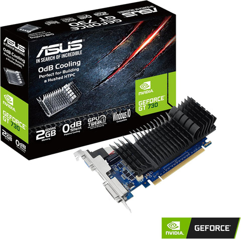 Tarjeta de Video ASUS NVIDIA GT730 2GB GDDR5 Bajo Perfil Ideal para PCs Compactas - Eficiente