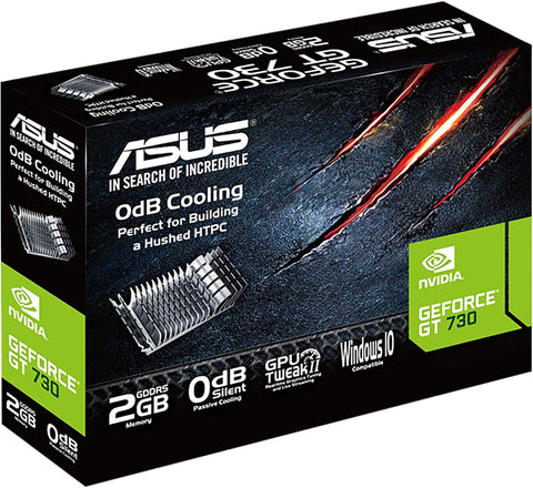 Tarjeta de Video ASUS NVIDIA GT730 2GB GDDR5 Bajo Perfil Ideal para PCs Compactas - Eficiente