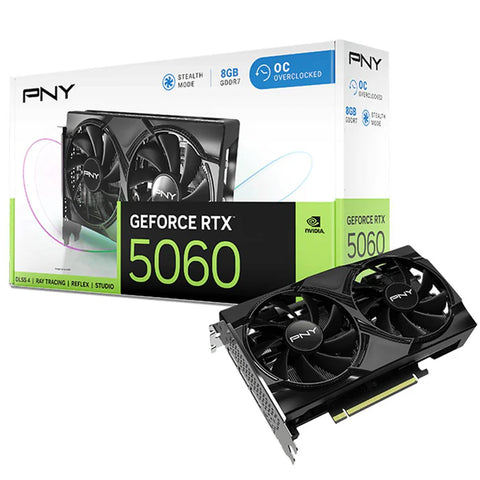 Tarjeta de Video PNY RTX 5060 8GB GDDR7 Gaming Fortnite Warzone 1080p