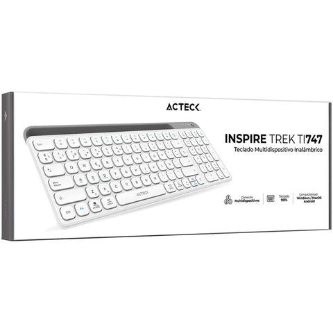 Teclado Acteck Inspire Trek Ti747, Inalambrico, Multidispositivo Dual, Windows - Mac -Android, Español, 99 Teclas