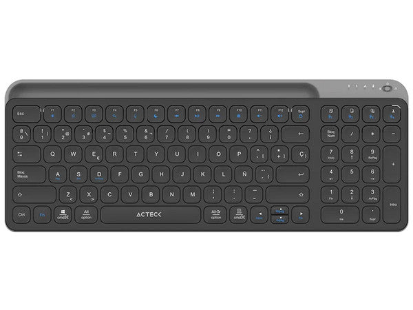 Teclado Acteck Inspire Trek Ti747, Inalambrico, Multidispositivo Dual, Windows - Mac - Android,  Español,  99 Teclas,  AC-940108
