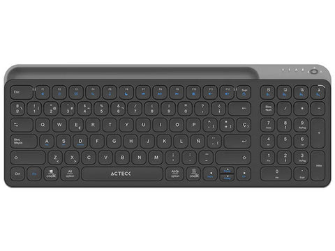 Teclado Acteck Inspire Trek Ti747, Inalambrico, Multidispositivo Dual, Windows - Mac - Android,  Español,  99 Teclas,  AC-940108
