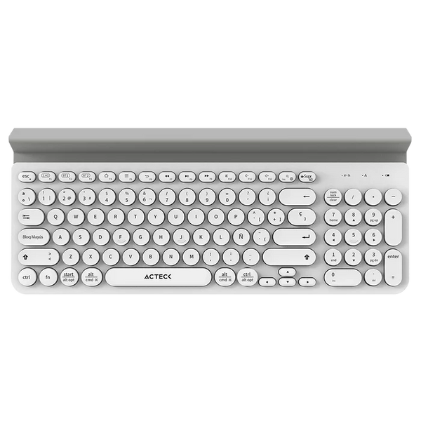 Teclado Acteck Multidispositivo Ti695, 3 Modos, Bt, Blanco (AC-934213)