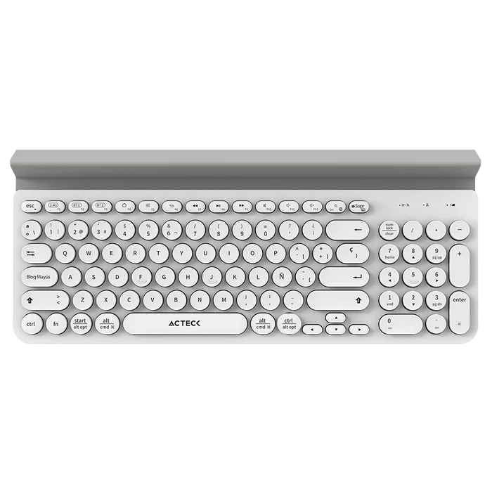 Teclado Acteck Multidispositivo Ti695, 3 Modos, Bt, Blanco (AC-934213)