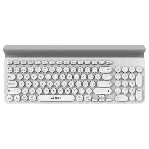 Teclado Acteck Multidispositivo Ti695, 3 Modos, Bt, Blanco (AC-934213)
