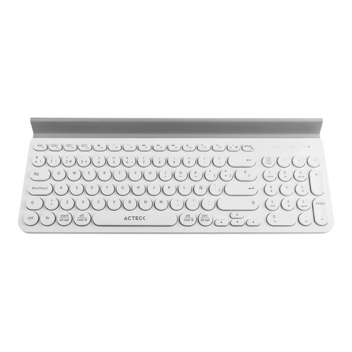 Teclado Acteck Multidispositivo Ti695, 3 Modos, Bt, Blanco (AC-934213)