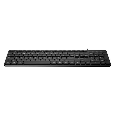 Teclado Alámbrico USB Acteck Vantage Aero TA545 de Membrana con 105 Teclas Resistentes - Clásico y Fiable
