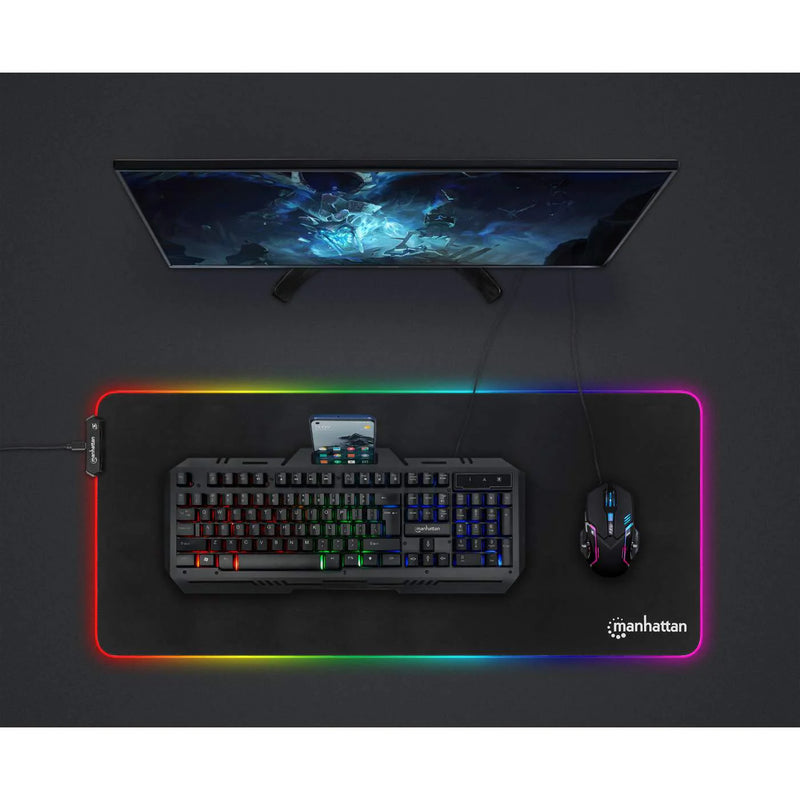 Teclado Gaming Manhattan Porta Celular Metalico (180610)