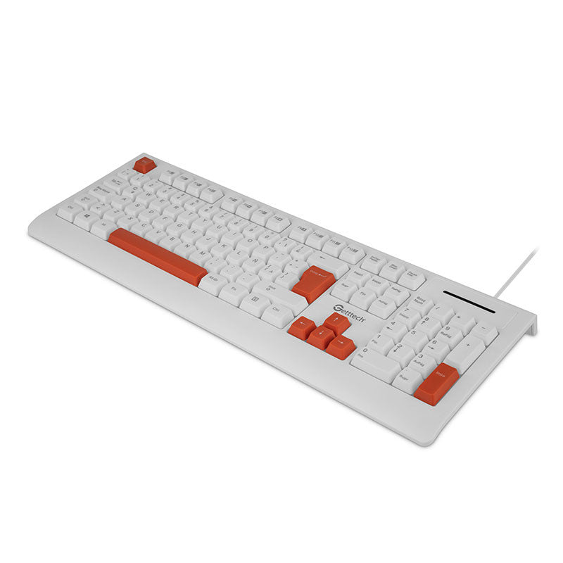 Teclado Getttech Slim Blanco Español Usb Reposamanos GGK-ESMWR-02-WH