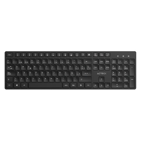 Teclado Inalámbrico Acteck Vantage Aero TI555 con Teclas Multimedia para Windows en Español - Ligero y Eficiente