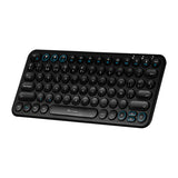 Teclado Vorago Slim Recargable Tipo C, 2 Bt + Wireless Negro Kbw-400