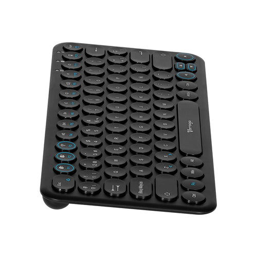 Teclado Vorago Slim Recargable Tipo C, 2 Bt + Wireless Negro Kbw-400