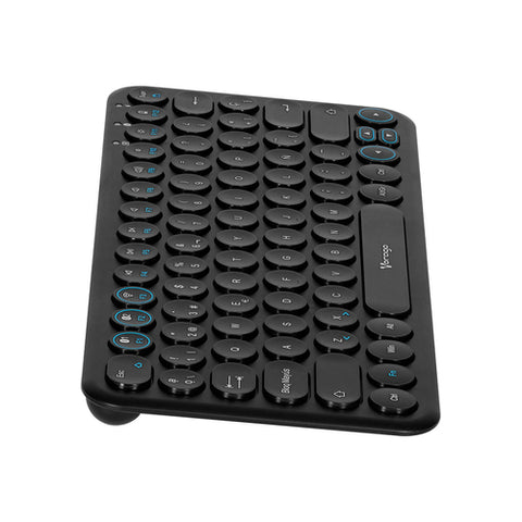 Teclado Vorago Slim Recargable Tipo C, 2 Bt + Wireless Negro Kbw-400