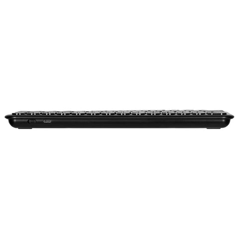 Teclado Vorago Slim Recargable Tipo C, 2 Bt + Wireless Negro Kbw-400