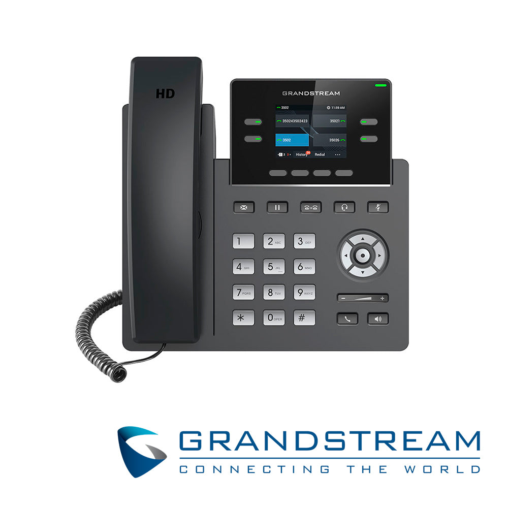 Telefono Ip 2L Sip Grandstream Pantalla Firmware Dual Aud Hd Poe (Grp2612P)