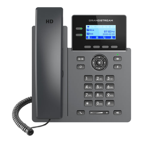 Telfono Ip Grandstream Grp2602, 4 Cuentas Sip 2 Lineas P. Lcd 2 Puertos 10/100 Soporta Ehs Incluye Eliminador De Corriente No Poe
