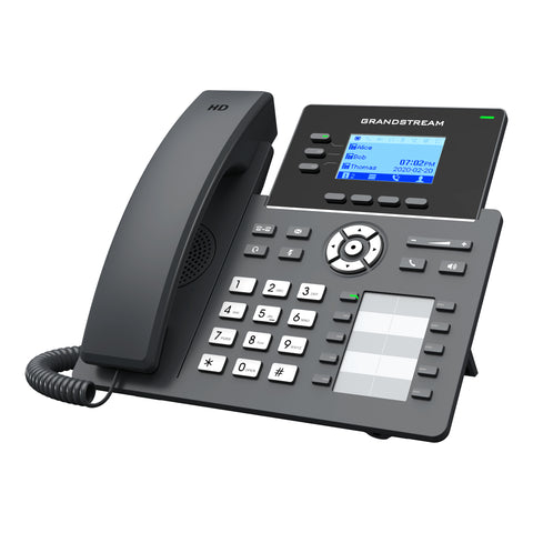 Teléfono Ip Grandstream Grp2604, 6 Cuentas Sip 3 Lineas P. Lcd 8 Teclas Programables 2 Puertos 10/100/1000 Soporta Ehs Incluye Eliminador De Corriente No Poe