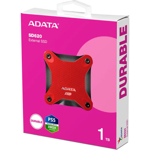 Unidad Ssd Exterios Adata Sd620 1Tb 3.2 Usb 520/460 Mbs Gen2 Rojo (Sd620-1Tcrd)