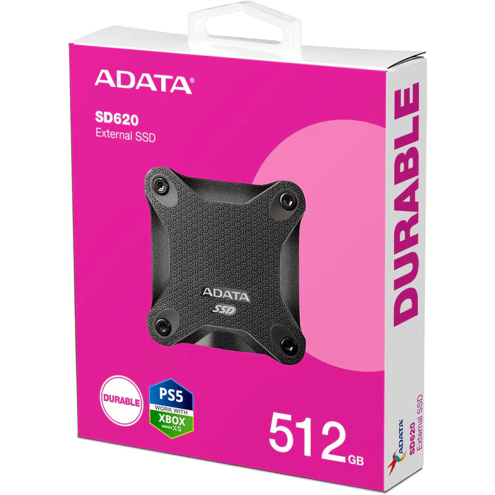 Unidad Ssd Externo Adata Sd620 512Gb 3.2 Usb 520/460 Mbs Gen2 Ngo (Sd620-512Gcbk)