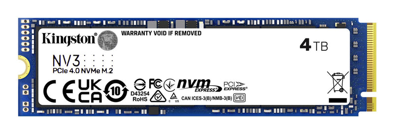 Unidad Ssd Kingston Nv3 4Tb M.2 2280 Nvme 6000Mb/S (Snv3S/4000G)