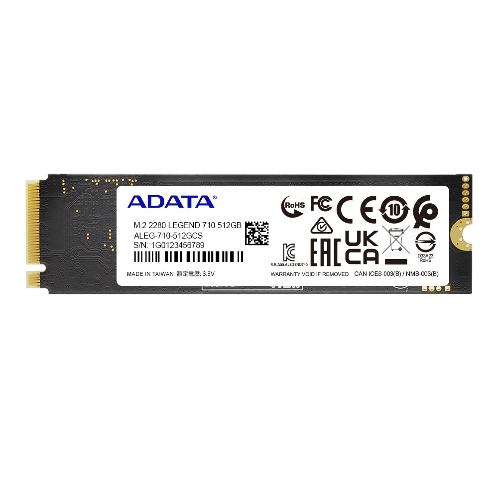 Unidad Ssd M.2 Adata Legend 710 Pcie 3X4 512Gb 2280 (ALEG-710-512GCS)