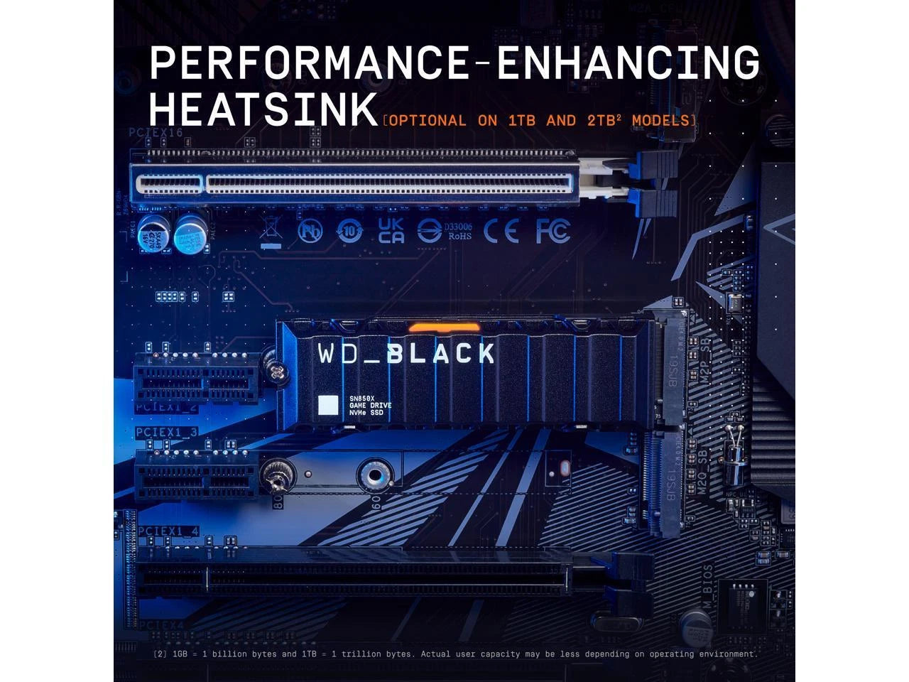Unidad Ssd M.2 Wd Sn850X 1Tb WDS100T2XHE Black Pcie G4 Nvme Disipador