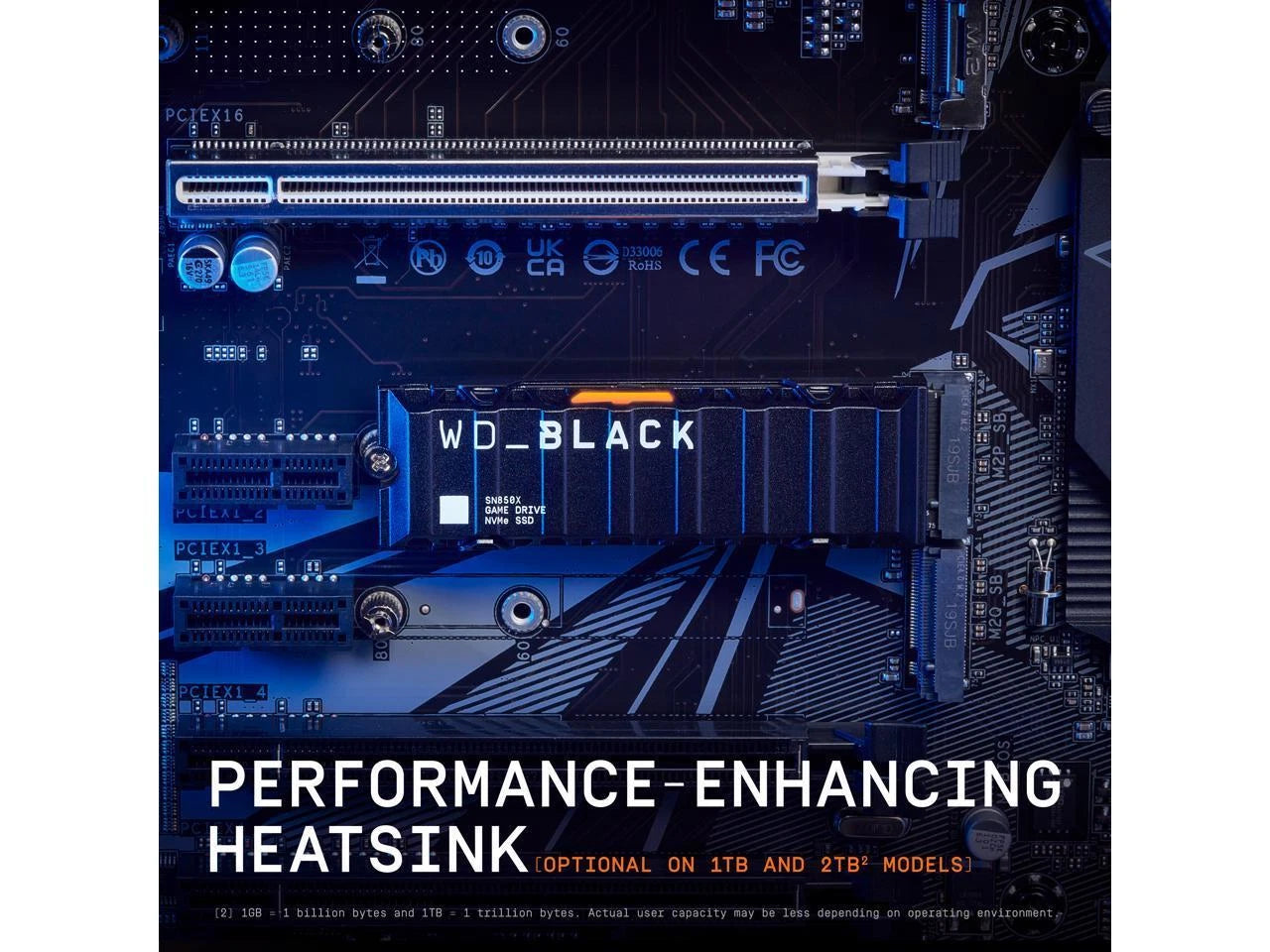 Unidad Ssd M.2 Wd Sn850X 1Tb WDS100T2XHE Black Pcie G4 Nvme Disipador