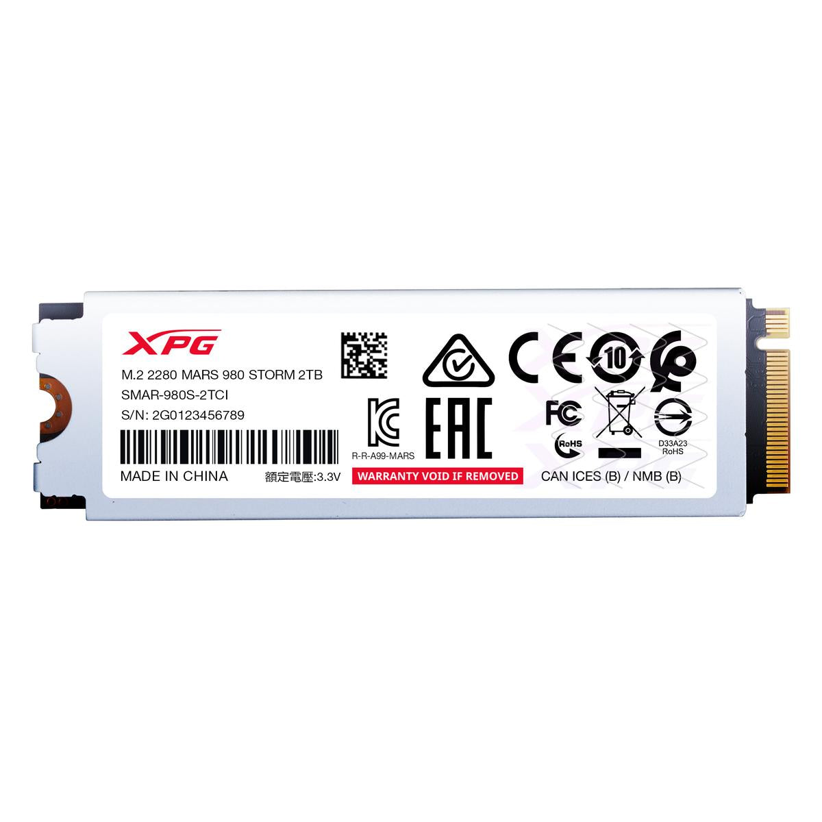 Unidad Ssd M.2 Xpg Mars 980 Storm Pcie Gen 5X4 2Tb (SMAR-980S-2TCI)