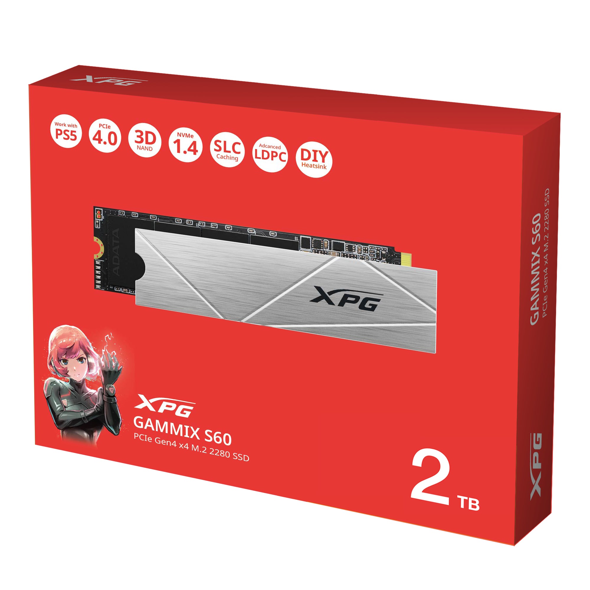 Unidad Ssd Xpg S60 2Tb M.2 Pcie Gen4X4 5000/4200 Mb/S (AGAMMIXS60-2T-CS)