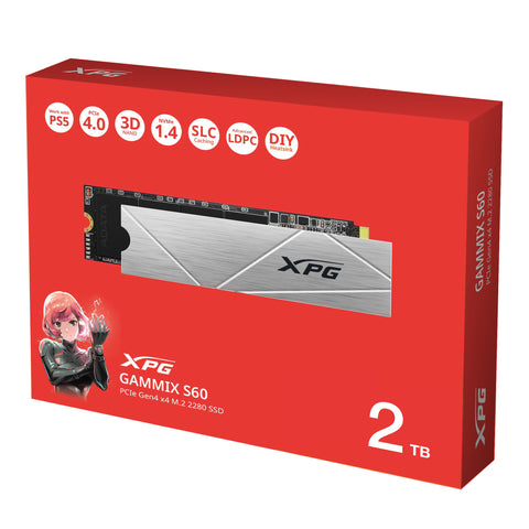 Unidad Ssd Xpg S60 2Tb M.2 Pcie Gen4X4 5000/4200 Mb/S (AGAMMIXS60-2T-CS)