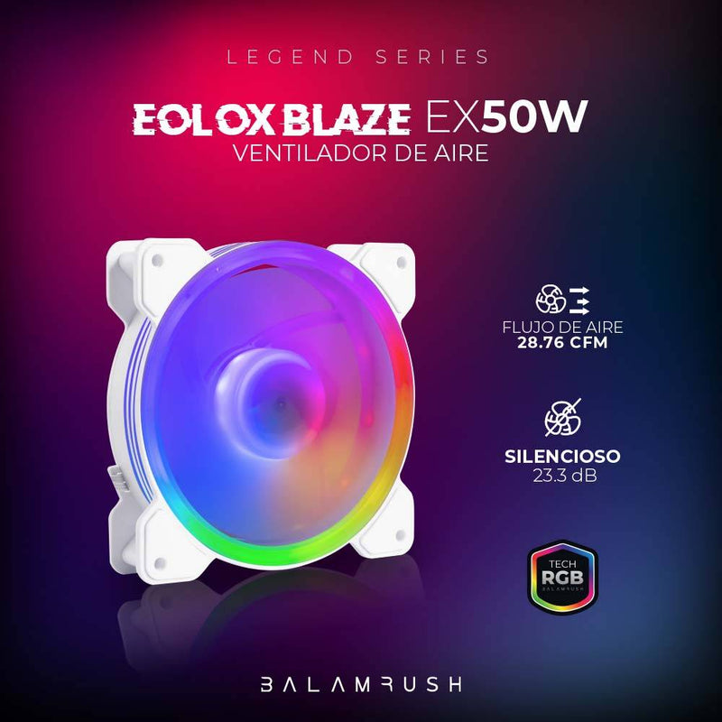 Ventilador de 120mm ARGB Balam Rush Eolox Blaze EX50W Velocidad: 1500 Rpm Flujo de aire: 28.76 CFM