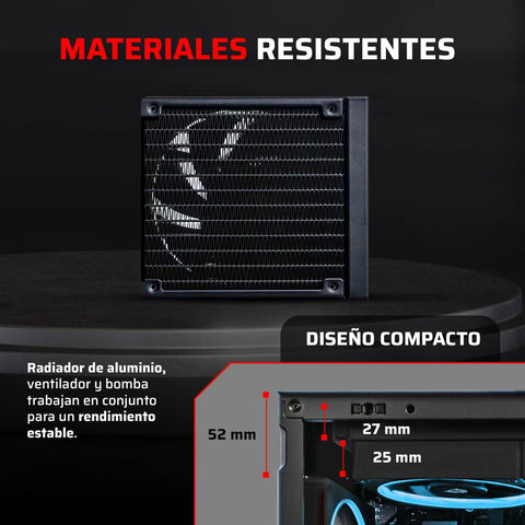Enfriamiento Líquido Balam Rush Cryo Prism 120 Black - Radiador de 120mm - Disipación Eficiente y Compacta - Nuevo