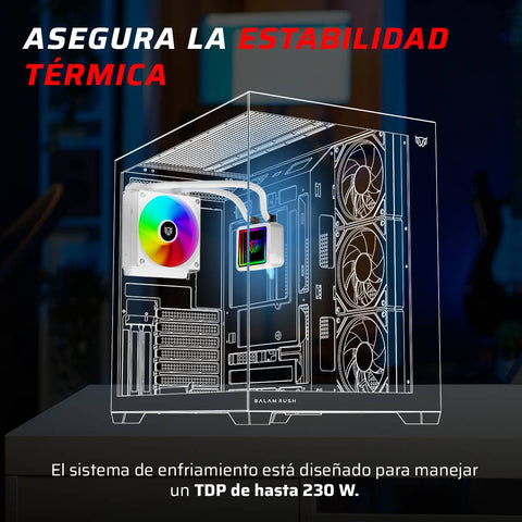 Enfriamiento Líquido Balam Rush Cryo Prism 120 Ice - Disipación Eficiente con Iluminación - Mantiene tu Procesador Fresco