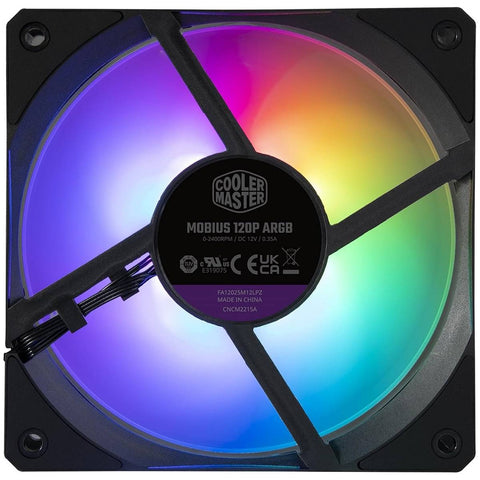 Ventilador Cooler Master Mobius 120P RGB - 120mm y 2400 RPM - Presión de Aire Optimizada y Silencioso - Nuevo
