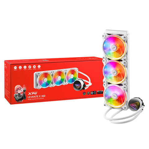 Enfriamiento Líquido XPG Levante X 360 - Tres Ventiladores ARGB 120mm - Disipación Masiva para Intel/AMD - Nuevo