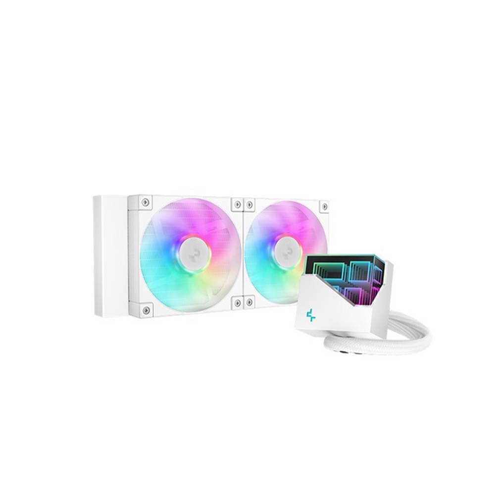 Enfriamiento Líquido DeepCool LT240 ARGB Blanco - 240mm 2400 RPM - Estética Impecable y Flujo de Aire Máximo - Nuevo