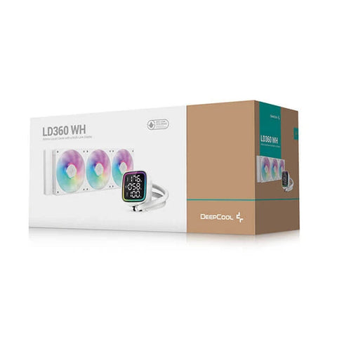 Enfriamiento Líquido DeepCool LD360 WH Blanco - 360mm LGA 1700/AM5 - Pantalla Digital y Rendimiento Premium - Nuevo