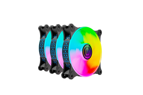 Kit de Ventiladores Naceb NA-0962 120mm | Iluminación ARGB 6 Pines | Excelente Ventilación para tu Gabinete