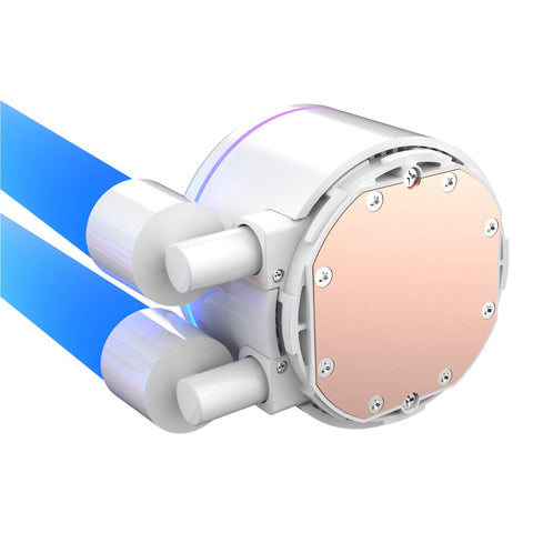 Enfriamiento Líquido Xzeal XZ413 Blanco - 240mm con Mangueras ARGB y PWM - Aspecto Ártico y Control Térmico - Nuevo