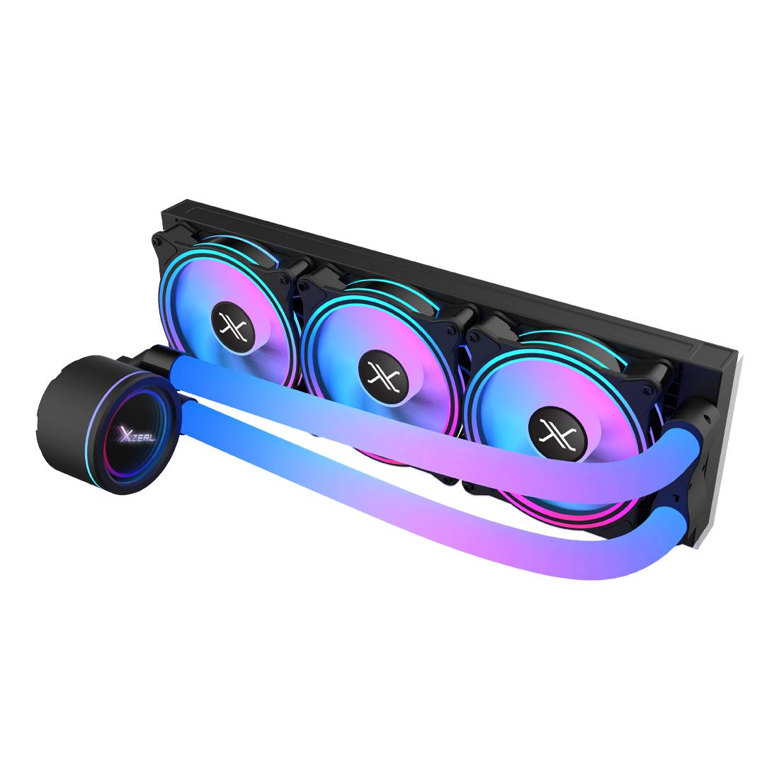 Enfriamiento Líquido Xzeal XZ414 Negro - 360mm con Mangueras ARGB y 3 Fanes - Máximo Rendimiento Térmico - Nuevo