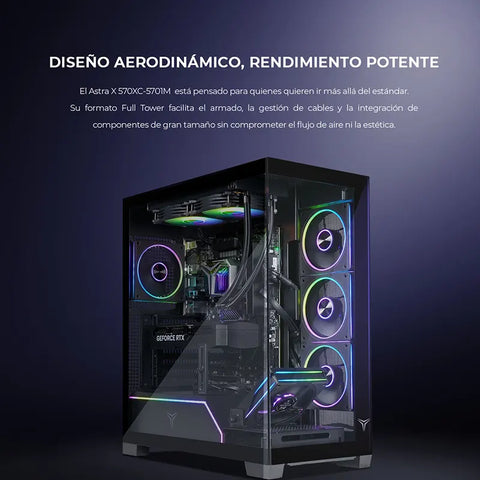 Computadora Gamer Yeyian Astra Ryzen 7 RTX 5070 Gaming 1440p Ultra, 32gb Ram, Win11 Demo