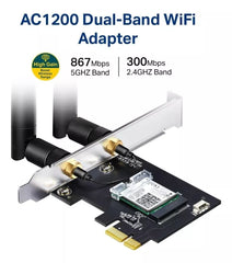 Adaptador Ac1200 Wi-Fi Bluetooth 4.2 Pcie, Archer T5e