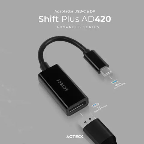 Adaptador Acteck Usb-C A Displayport Video Hasta 4k Macho-Hembra Ac-934718