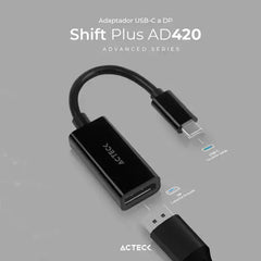 Adaptador Acteck Usb-C A Displayport Video Hasta 4k Macho-Hembra Ac-934718
