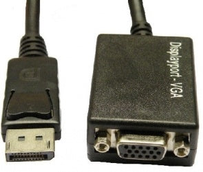 Adaptador Brobotix Displayport Macho A Vga Hembra, Negro