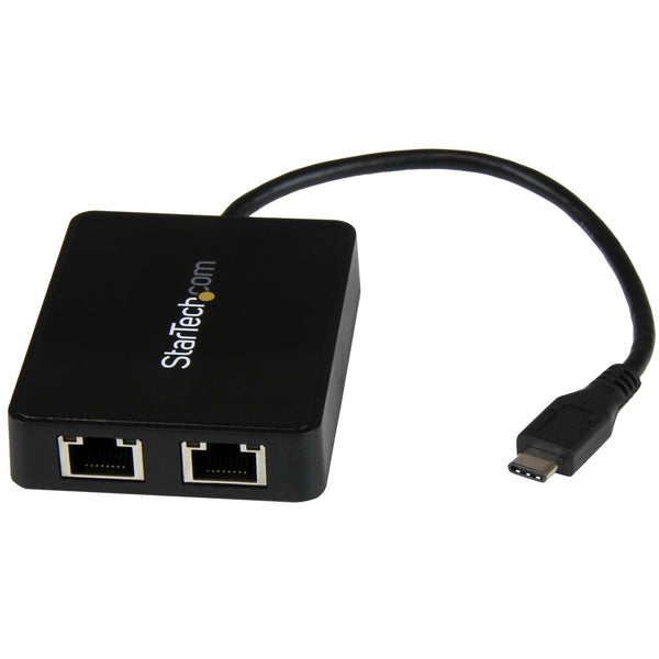 Adaptador De Red Usb-C Con Dos Puertos Ethernet Gigabit Y Puerto Adicional Usb (Type-A) Modelo Us1gc301au2r