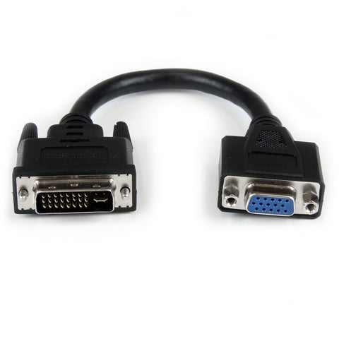 Adaptador De Video Dvi-I A Vga - Dvi-I Macho - Hd15 Hembra - Cable De 20cm Negro -  Modelo Dvivgamf8in